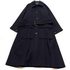 未使用級 Y's ウール100％ ベルト付きロングコート 大きいSIZE３ 黒のサムネイル