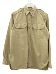 ヴィンテージ VINTAGE REGULATION オフィサーシャツ ミリタリーシャツ コットンツイル ARMY マチ付き カーキのサムネイル
