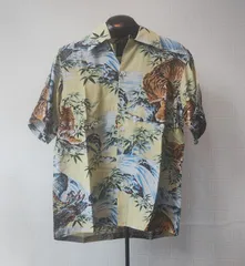 ■ Kona Bay Hawaii コナベイハワイ ■ 虎 和柄 アロハシャツ オープンカラーシャツ ■ Made in HAWAII ハワイ製 ■ YYY1032のサムネイル