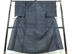 ゆりのはな 未使用品 絞り浴衣 有松鳴海絞り 総絞り 浴衣 紺色系 綿