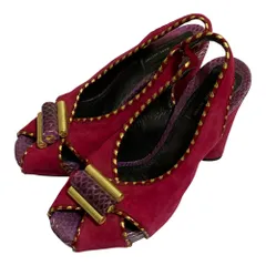 良品 MARC JACOBS マークジェイコブス オープントゥ バックスリング パンプス サンダル サイズ35 22cm相当 パープル レディース 古着 中古 USEDのサムネイル