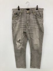 ✨大人気！L✨LEFLAH クラッシュ スリムデニム ストレッチ濃紺
