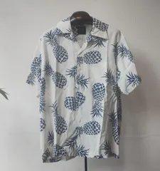 ■ Kona Bay Hawaii コナベイハワイ ■ パイナップル柄 アロハシャツ オープンカラーシャツ ■ Made in HAWAII ハワイ製 ■ YYY1037のサムネイル