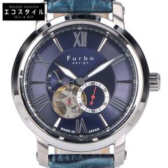 新品 FURBOフルボ 自動巻き 腕時計 本革F8204YSIBKブラックレザー 