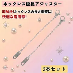 ▼延長アジャスター　ネックレス　チェーン　2本セットブレスレットシルバーステンレスのサムネイル