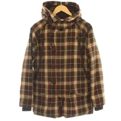 ホワイトマウンテニアリング White Mountaineering 中綿 ウールジャケット チェック柄 フード コート 0 茶 ブラウン 1273229 /☆G