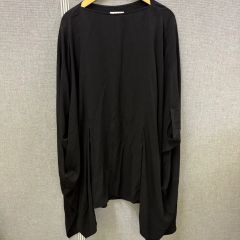 hykeリネンブラウス ブラック 半袖 ポンチョ風 トップス - メルカリ