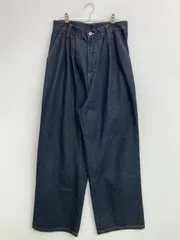 kutir クティール デニムパンツ L ネイビー クロップド・半端丈 無地 ワイド・ルーズ ハイウエスト ストレート リジッド・ワンウォッシュ レディースのサムネイル