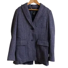 美品 MARC by MARC JACOBS マークバイマークジェイコブス ヘリンボーンジャケット XSサイズ ネイビー レディース 古着 中古 USEDのサムネイル