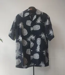 ■ Kona Bay Hawaii コナベイハワイ ■ パイナップル柄 アロハシャツ オープンカラーシャツ ■ Made in HAWAII ハワイ製 ■ YYY1034のサムネイル