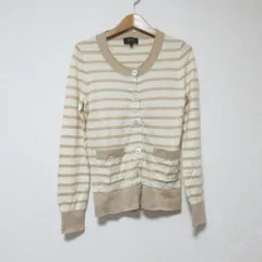 美品 A.P.C. アーペーセー ボーダーニットカーディガン サイズXS ベージュ アイボリー レディース 古着 中古 USEDのサムネイル