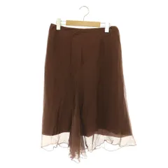 マルニ MARNI シルクコットンスカート ロング ラップ風 シアー 40 ブラウン /MY ■OSのサムネイル