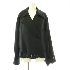 3.1 フィリップリム 3.1 phillip lim ウール ダブルブレスト ショートジャケット テーラード ベルト付き XS ブラック /CX ■OSのサムネイル