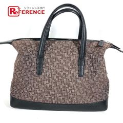 LOEWE ロエベ ハンドバッグ 総柄 ロゴ レザー/キャンバス ブラック