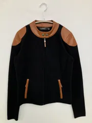 Ralph Lauren ラルフローレン ブルゾン S ブラック コットン ナイロン 合成皮革/人工皮革 無地 ワンポイント ショート丈 フードなし ジップアップ レディースのサムネイル