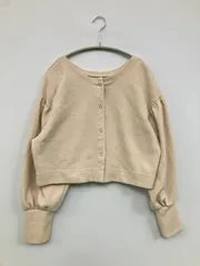 hinari ヒナリ カーディガン/ボレロ F ベージュ コットン 無地 ショート丈 長袖 レディースのサムネイル