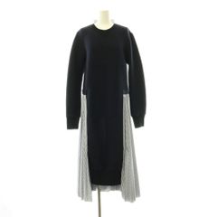 美品】sacai サカイ スポンジスウェット ドッキングワンピース 紺 2