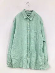 ORVIS オービス シャツ/ブラウス L ライトグリーン リネン・麻 無地 長袖 レギュラーカラー メンズのサムネイル