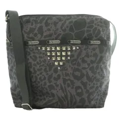 レスポートサック LesportSAC スタッズショルダーバッグ レオパード柄 紫 パープル カーキ /SS ■OSのサムネイル