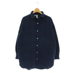 トラディショナルウェザーウェア Traditional Weatherwear BIG TUCK-UP SHIRT シャツ チェック コットン S ネイビー ブルー /CX ■OSのサムネイル