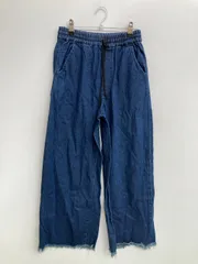AZUL by MOUSSY アズールバイマウジー デニムパンツ S ブルー クロップド・半端丈 無地 ワイド・ルーズ ストレート レギュラー ウエストゴム・紐 リジッド・ワンウォッシュ レディース