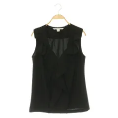 ダイアンフォンファステンバーグ DIANE von FURSTENBERG フリルブラウス ノースリーブ プルオーバー Vネック 2 ブラック /MY ■OSのサムネイル