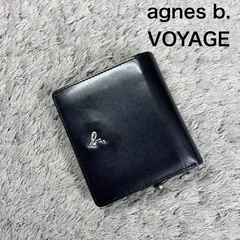 agnes b. VOYAGE  アニエスベー ボヤージュ 二つ折り財布 ラウンドジップ レザー ブラックのサムネイル