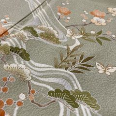 健勝苑 正絹 袋帯 丹後ちりめん 手描き作家物葡萄文様 洒落帯 【新品