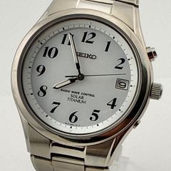 稼働品】SEIKOソーラー電波 腕時計 チタン 7B42-0AN0 デイト付 - メルカリ