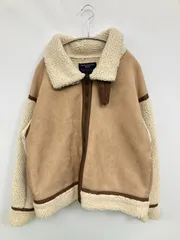 HONEYSUCKLE ROSE ハニーサックルローズ ブルゾン M ベージュ 合成皮革/人工皮革 ボア フェイクファー 無地 ショート丈 フードなし ジップアップ レディースのサムネイル