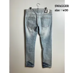 SWAGGER SWG 00s archive slim denim pants w30 SWGPTS-430 スワッガー スリムデニムパンツ 加工 アイスブルー 恵比寿 BIG-O オオスミのサムネイル