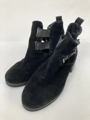 TOPSHOP トップショップ ブーツ 38 ブラック スエード 無地 ラウンドトゥ ショート 太ヒール レディースのサムネイル