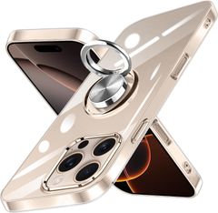 iPhone 16 Pro용 케이스 링 부착 클리어 iPhone16Pro용 커버 내충격 전면 보호 경량 얇은 스 아이폰 16 pro용 스마트폰 케이스 스탠드 기능 차재 홀더 대응