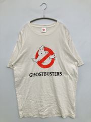 GHOSTBUSTERS 고스트 버스터즈 T셔츠/컷소우 L 화이트 전면 프린트 브랜드 로고 미들 길이 반소매 크루넥(원목) 맨즈