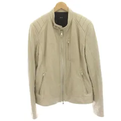 エーケーエム AKM レザーライダースジャケット シングル メッシュ OL ベージュ LMB001 /HNのサムネイル