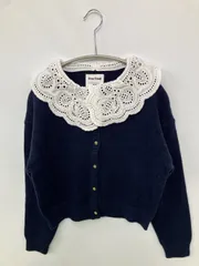 Treat Urself トリートユアセルフ カーディガン/ボレロ F ネイビー ナイロン 無地 レース ショート丈 長袖 レディースのサムネイル