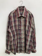TROY BROS トロイブロス シャツ/ブラウス L レッド コットン チェック柄 ワンポイント ミドル丈 長袖 レギュラーカラー メンズのサムネイル