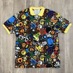 美品 a bathing ape 総柄 半袖ポロシャツ XL マイロ - メルカリ