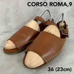 CORSO ROMA,9 コルソローマ ビアズリー イタリア製 レザーサンダル ブラウン 茶 36 23cm 本革 フラットサンダル ストラップ 大人カジュアル シンプル 上品 きれいめ レディース 靴 ★ ■◆のサムネイル