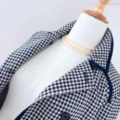 最高級白タグ Max Mara マックスマーラ ハウンドトゥース 千鳥格子柄 ふんわり ショートコート MADE IN ITALY セレブ御用達の洗練されたシルエット。サッと羽織るだけで大人の品格漂うワンランク上のスタイルへ。のサムネイル