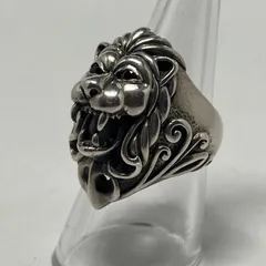 【SV925】シルバー925 リング 指輪 メンズ ライオン 動物モチーフ ヴィンテージ  シルバーアクセ 15号 20.3gのサムネイル