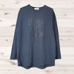A1850 スローブイエナ SLOBE IENA Tシャツ 長袖 ロンT ネイビー プリント文字 綿 Uネック ノーカラーのサムネイル