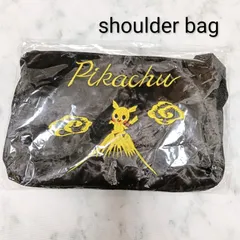 新品　ポケモン　スカジャン　ショルダー　ピカチュウ　サコッシュ　　刺繍　　pokémon time　 黒 ピカチュウ　　バッグ　バックのサムネイル