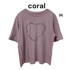 coral コーラル レディース 半袖 Tシャツ シンプル ハート型 くすみピンク  M~Lサイズのサムネイル