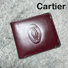 Cartier カルティエ 二つ折り財布 マストライン レザー ボルドーのサムネイル