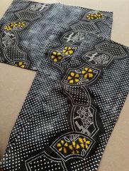 単衣 夏物 小千谷縮 更紗 グレー - メルカリ