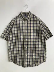 UNIQLO ユニクロ シャツ/ブラウス M ロング丈 ボタンダウン 半袖 チェック柄 コットン メンズ