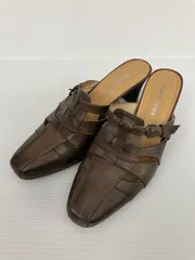 Hush Puppies ハッシュパピー サンダル 22 1/2 EEE ブラウン レザー・本革 無地 太ヒール 5.1～7cm ミュールサンダル ストラップなし レディースのサムネイル