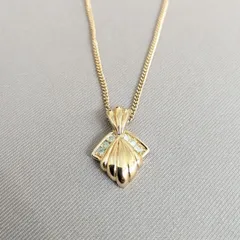 【美品】Christian Dior シェルモチーフ ネックレス ゴールド ラインストーン ヴィンテージ ペンダントのサムネイル