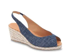 アンドレア アース レディース シューズ サンダル Andre Assous Audrey Wedge Sandal NavySilver ネイビーのサムネイル